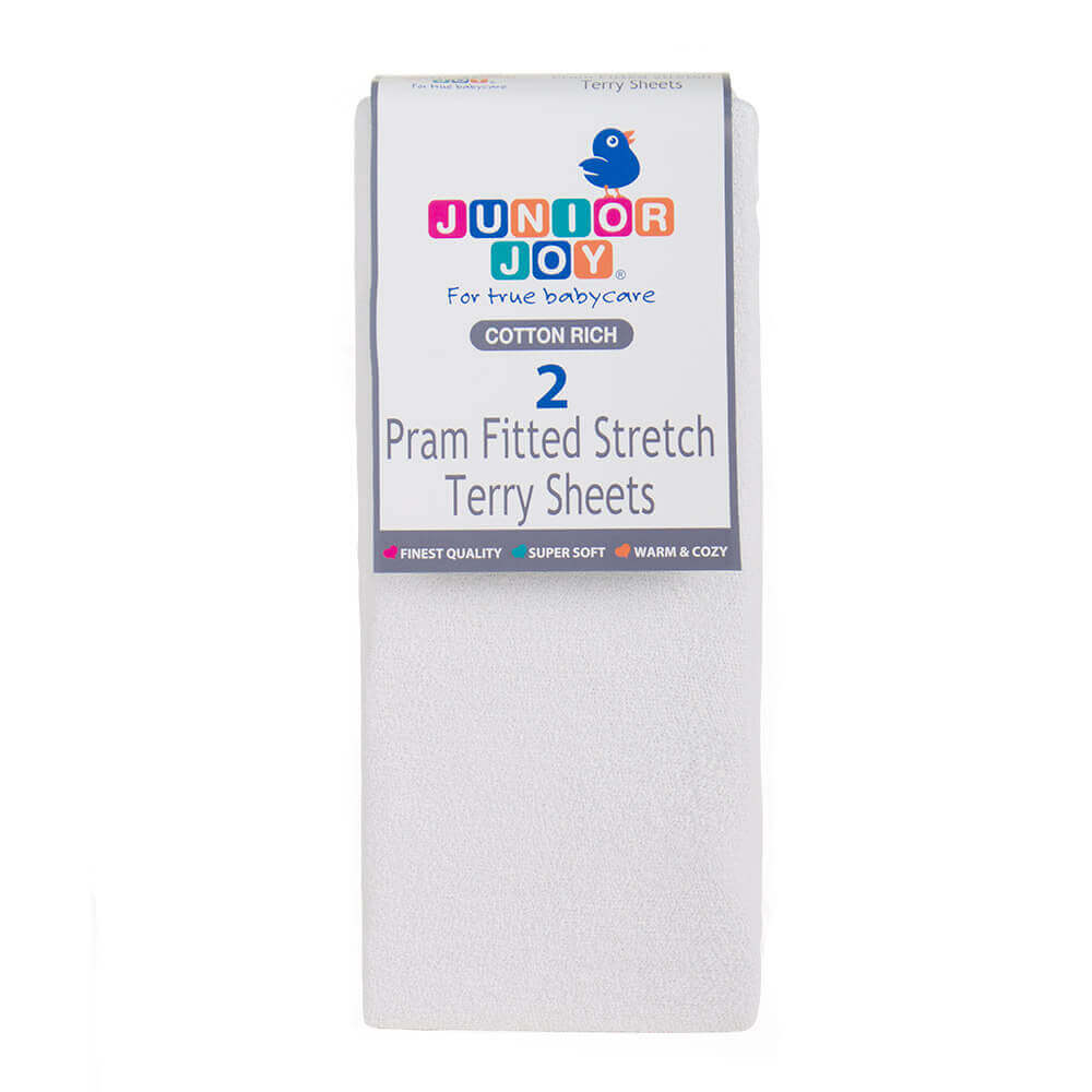 Junior Joy 2 Pram Cotton Terry Fitted Sheets